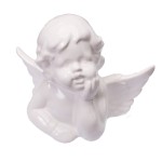 DA7116A407-2 - ANIOŁEK, FIGURKA Z CERAMIKI 14 cm - BIAŁY