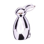 ZAJĄCZEK, FIGURKA Z CERAMIKI 15,5 cm - SREBRNY, EFEKT LUSTRA