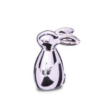 DA6316100-4S - ZAJĄCZEK, FIGURKA Z CERAMIKI 5,8 cm - SREBRNY, EFEKT LUSTRA
