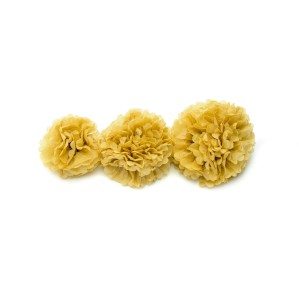 20CPM-LT - POMPONY PAPIEROWE, DEKORACYJNE ZŁOTE – 50 cm