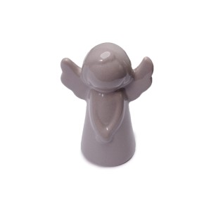 DA6314487-3G - ANIOŁEK, FIGURKA Z CERAMIKI 9 cm - SZARY