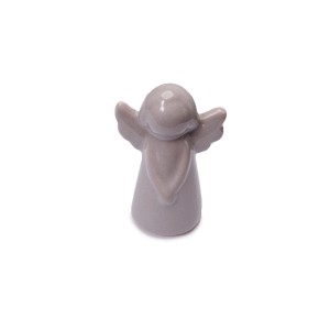 DA6314487-4G - ANIOŁEK, FIGURKA Z CERAMIKI 6,5 cm - SZARY