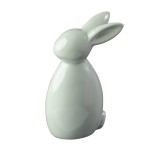 ZAJĄCZEK, FIGURKA Z CERAMIKI 15,5 cm - ZIELONY, MIĘTOWY
