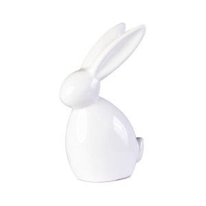 DA6317050-2W - ZAJĄCZEK, FIGURKA Z CERAMIKI 14,3 cm - BIAŁY