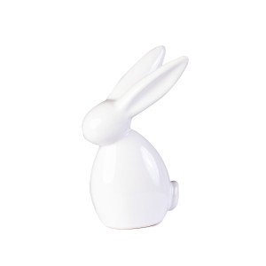 DA6317050-3W - ZAJĄCZEK, FIGURKA Z CERAMIKI 10,5 cm - BIAŁY