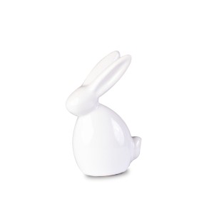 DA6317050-4W - ZAJĄCZEK, FIGURKA Z CERAMIKI 8,3 cm - BIAŁY