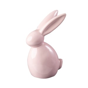 DA6317050-4P - ZAJĄCZEK, FIGURKA Z CERAMIKI 8,3 cm - RÓŻOWY