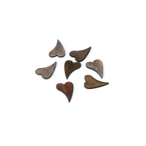 710805H - WYCINANKA - SERCE KORA, DREWNO - 4 cm x 2,7 cm