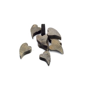 711188H - WYCINANKA - SERCE KORA, DREWNO - 4,2 cm x 2,8 cm