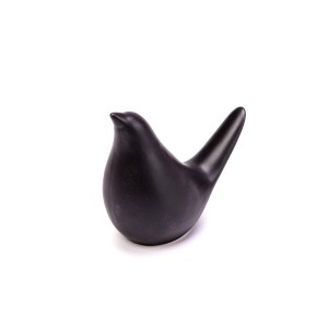 DARH20D11-1B - PTAK, PTASZEK FIGURKA Z PORCELANY 15,4 cm - CZARNY