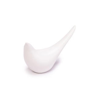 DARH20D12-1W - PTAK, PTASZEK FIGURKA Z PORCELANY 12 cm - BIAŁY