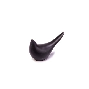 DARH20D12-2B - PTAK, PTASZEK FIGURKA Z PORCELANY 7,8 cm - CZARNY