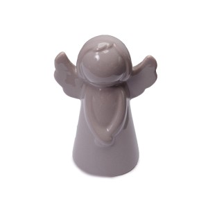 DA6314487-2G - ANIOŁEK, FIGURKA Z CERAMIKI 11,5 cm - SZARY