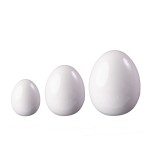 DA63004W - JAJKO FIGURKA Z CERAMIKI 8 cm - BIAŁY