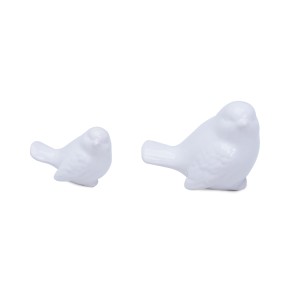DA6314485W - PTAK, PTASZEK FIGURKA Z CERAMIKI  8,5 cm - BIAŁY