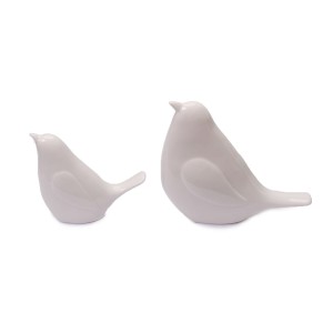 DA9016259-1G - PTAK, PTASZEK FIGURKA Z CERAMIKI  15 cm - SZARY