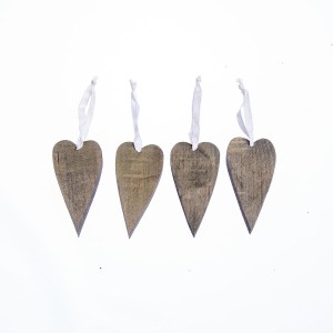 711385H - WYCINANKA - SERCE KORA, DREWNO - 9 cm x 4,5 cm