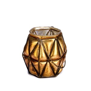 CHO85664 - ŚWIECZNIK, LAMPION, WAZON SZKLANY STRUKTURALNY