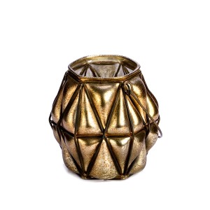CHO85665 - ŚWIECZNIK, LAMPION, WAZON SZKLANY STRUKTURALNY