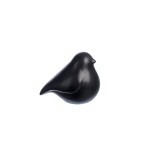 DARH20D04-1B - PTAK, PTASZEK FIGURKA Z PORCELANY 10,5 cm - CZARNY