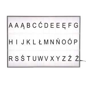 BOX ŚWIETLNY, LIGHTBOX - LAMPA LED z literami i symbolami