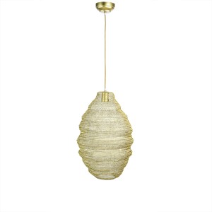 59559/GO - LAMPA WISZĄCA Z METALOWEJ SIATKI